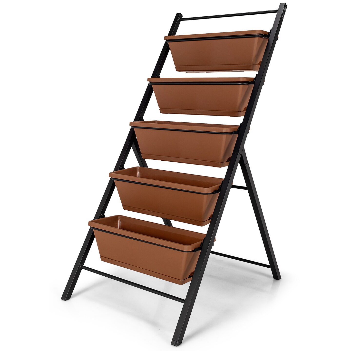 Costway 5-tier Vertical Garden Planter Box Elevated Raised Bed w/5 Container