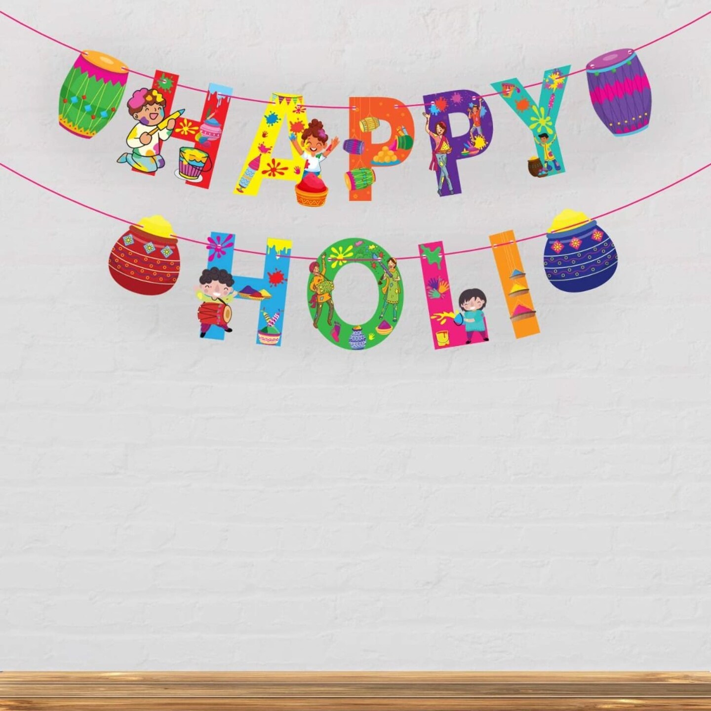 Happy Holi Banners Indian Festival Colorful Bunting Diy Festival of Colors Holi Decorations Home Indoor Outdoor Decoration Bollywood Party Supplies Home Decor Holi Ideas