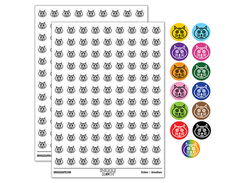 Charming Cat Face 200+ 0.50&#x22; Round Stickers