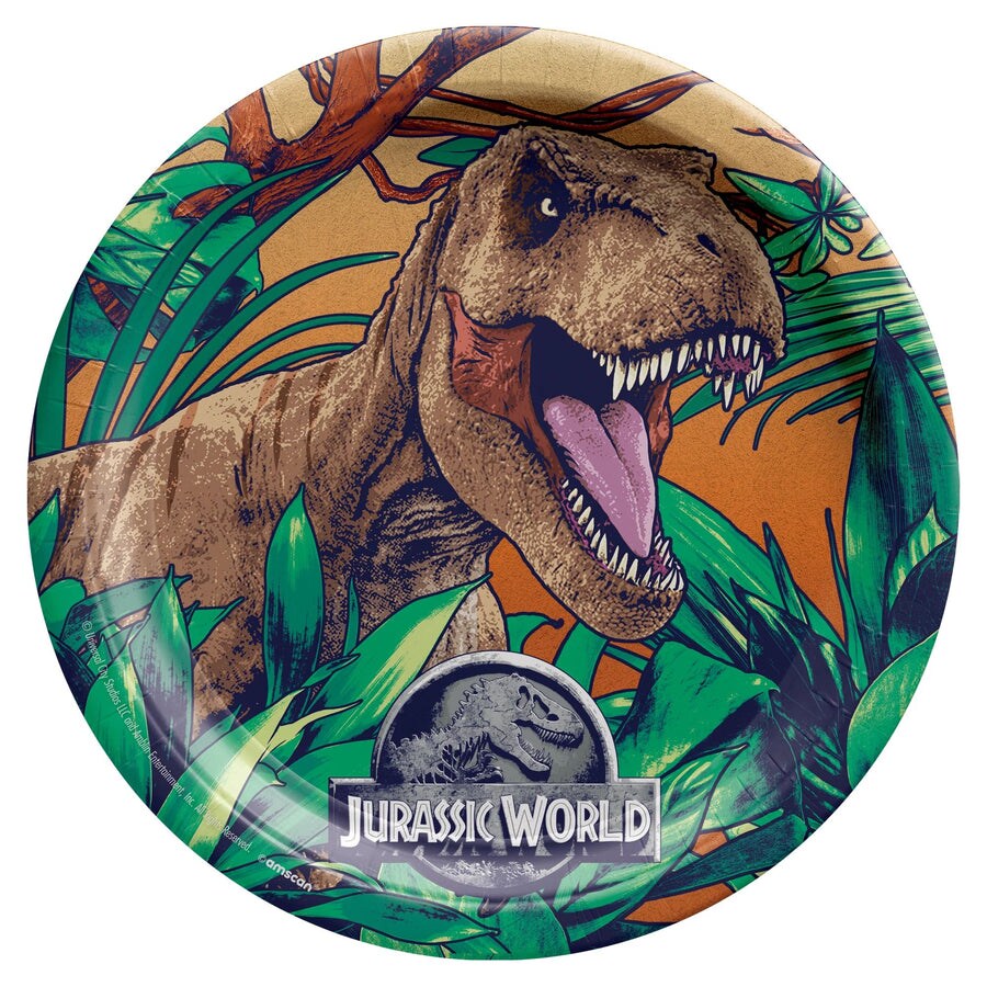 Jurassic World Into The Wild 9&#x22; Round Plates, 8ct