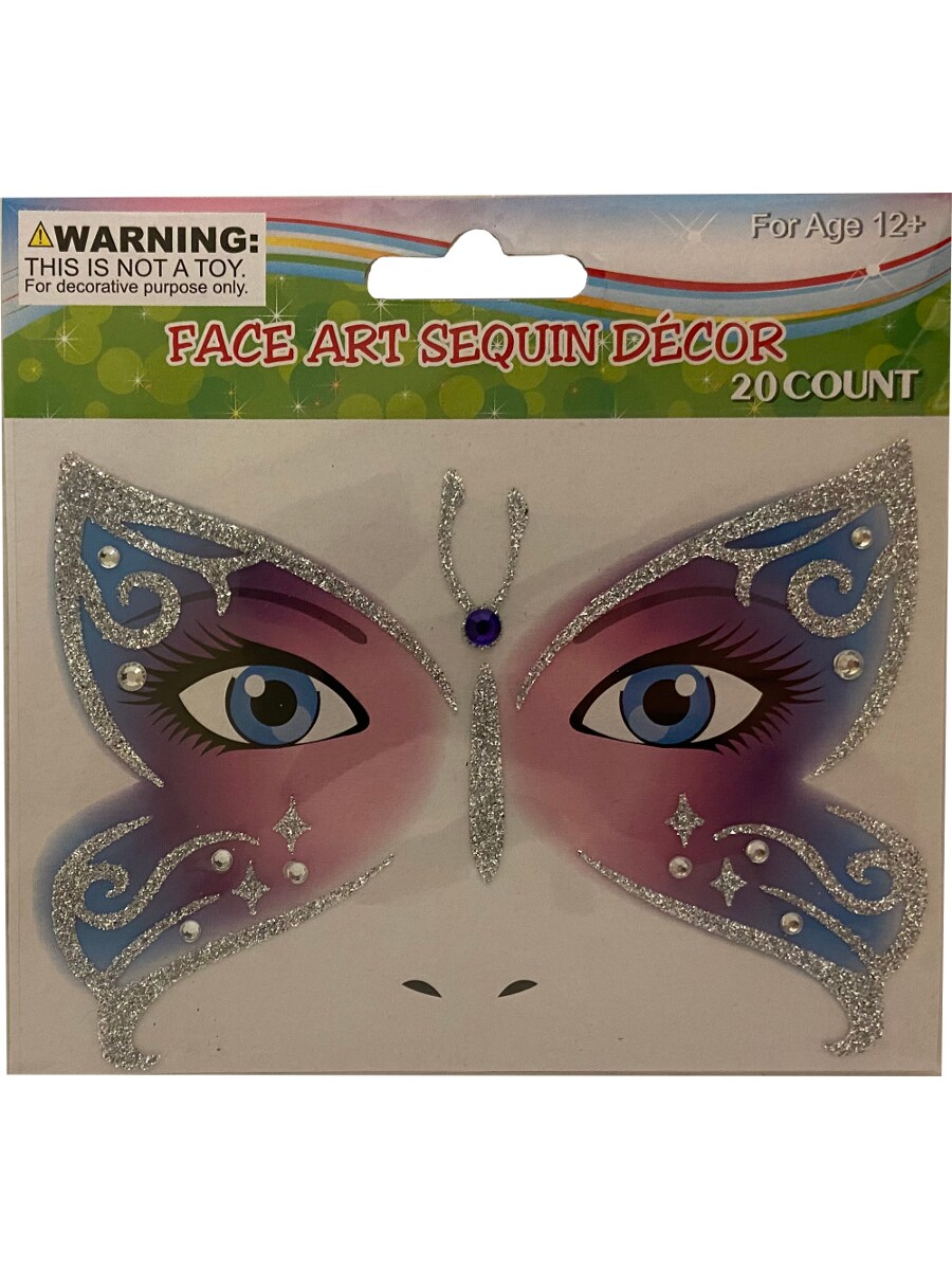 Face Art Butterfly Gems And Face Stickers Costume Accessory