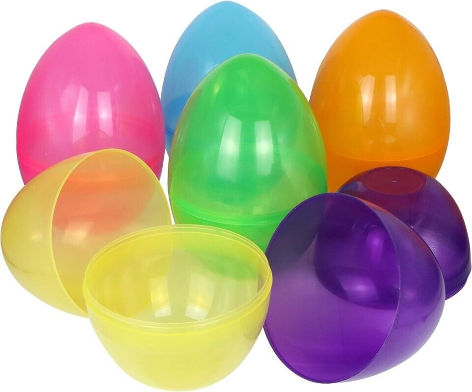6Pcs 10" Jumbo Easter Eggs Transparent Colorful for Easter Eggs Hunt Party Favor