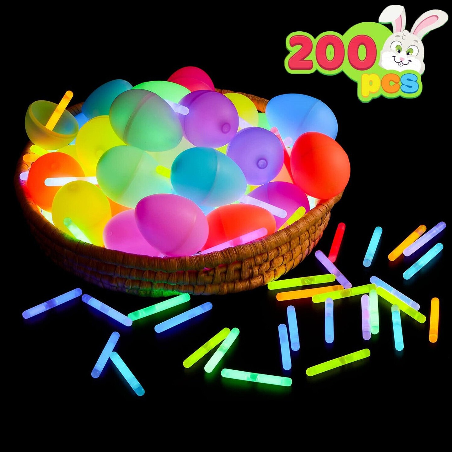 200 Pcs Mini Glow Sticks Bulk 8 Colors for Party Supplies Glow-in-The-Dark