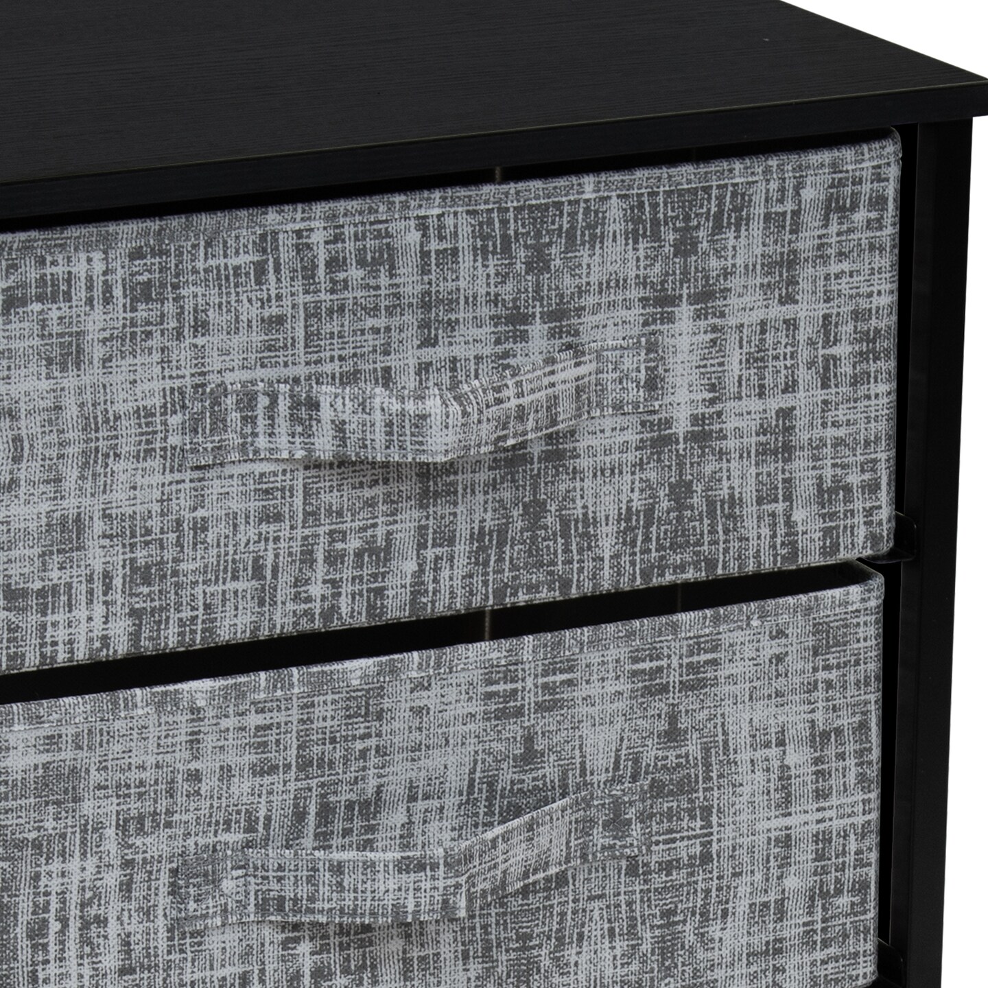 Sorbus Nightstand with 3 Drawers - Furniture Storage for Bedroom, Closet, Office Organization - Steel Frame, Wood Top, Pastel Fabric Bin