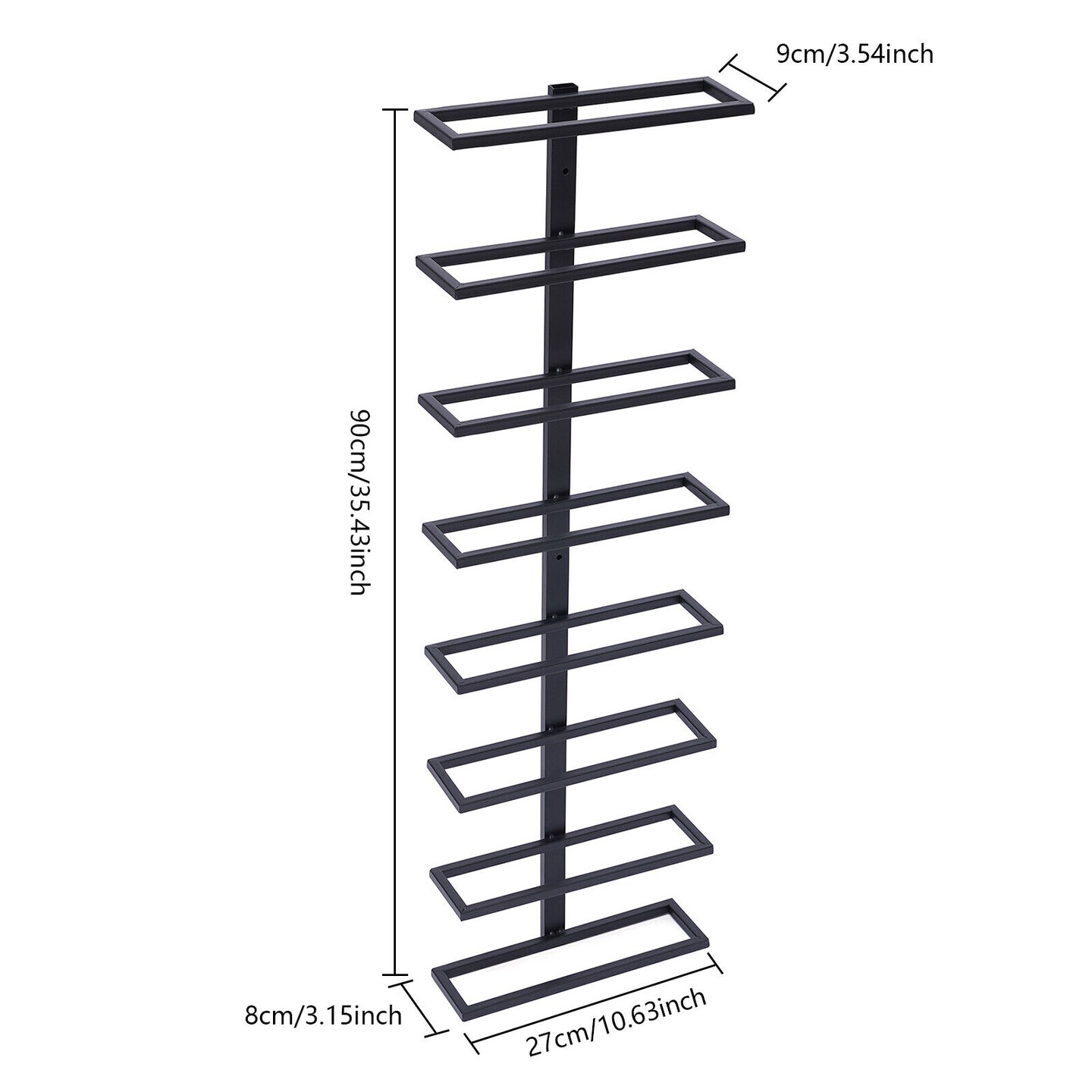 Kitcheniva 8 Bottles Wall Mount Wine Storage Display Rack Holder