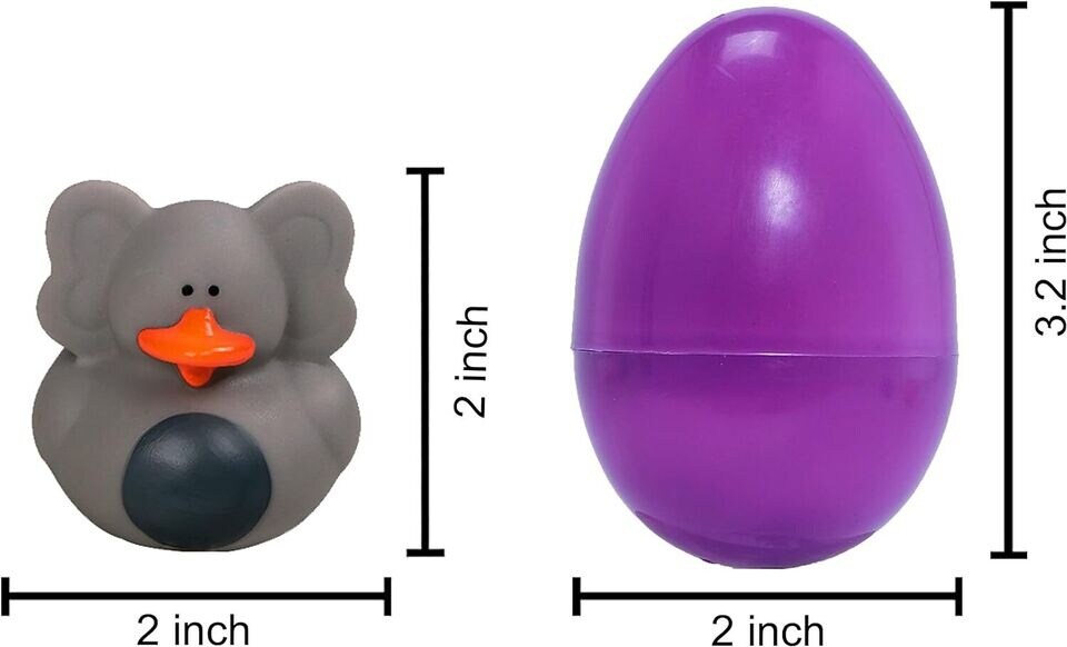 18 Pcs Easter Egg Filled with Animal Rubber Ducks Easter Party Favor for Kids