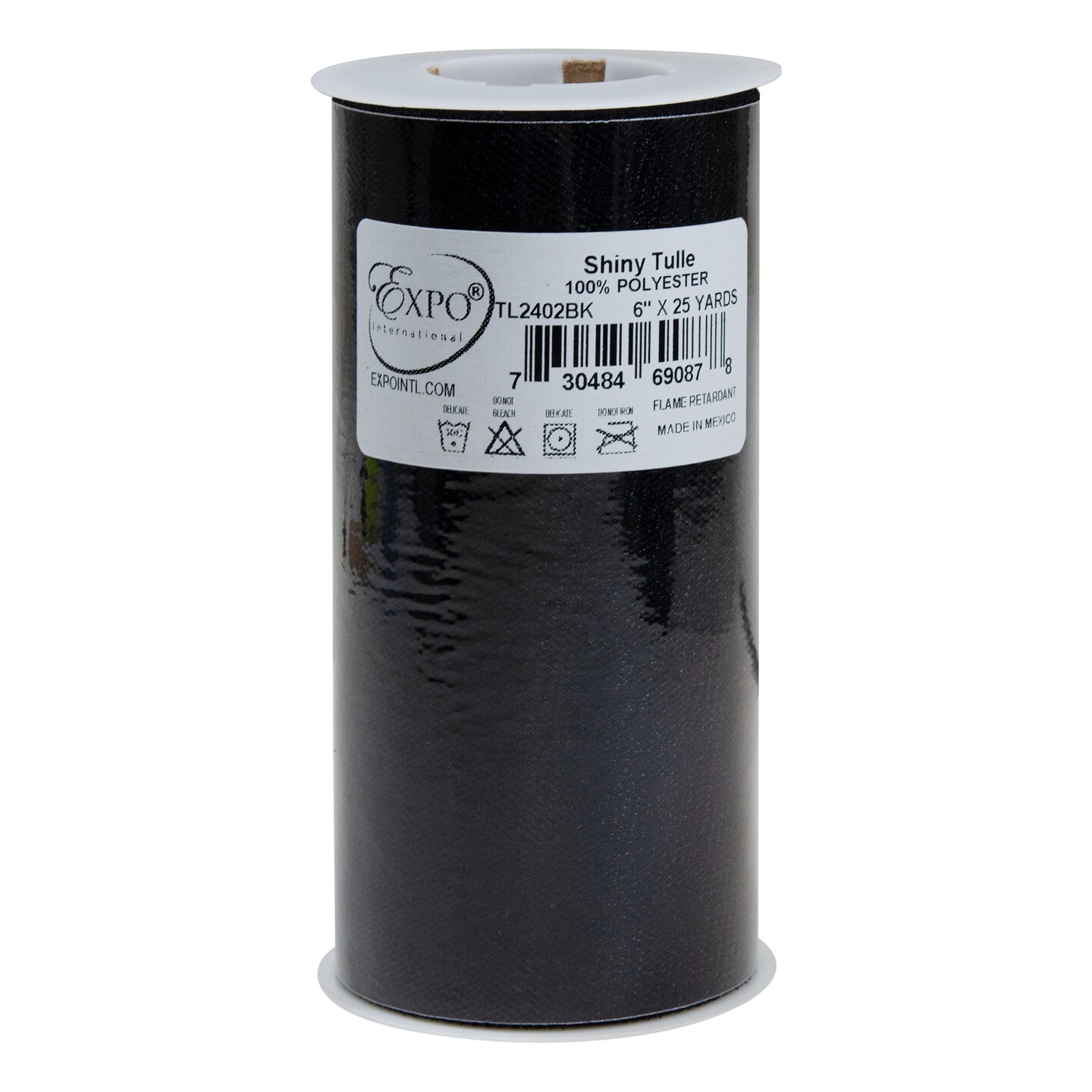 Expo Shiny Tulle 6&#x22;X25yd Spool-Black