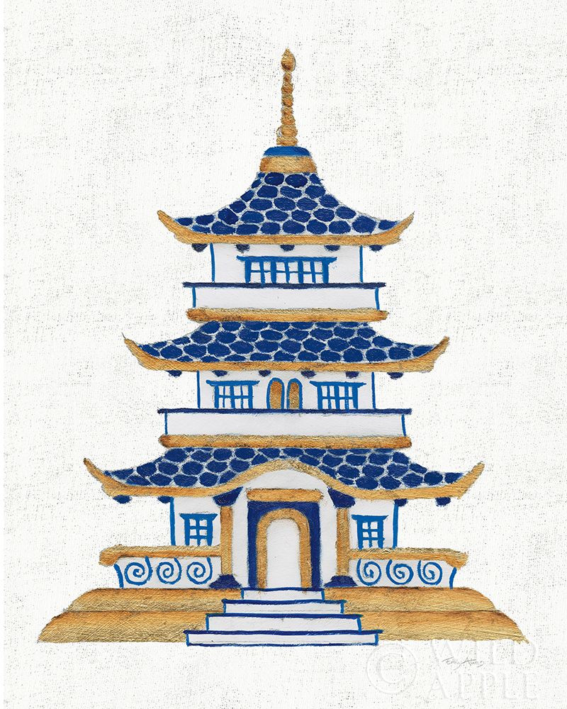 Flora Chinoiserie VIII Textured Poster Print by Emily Adams # 57138