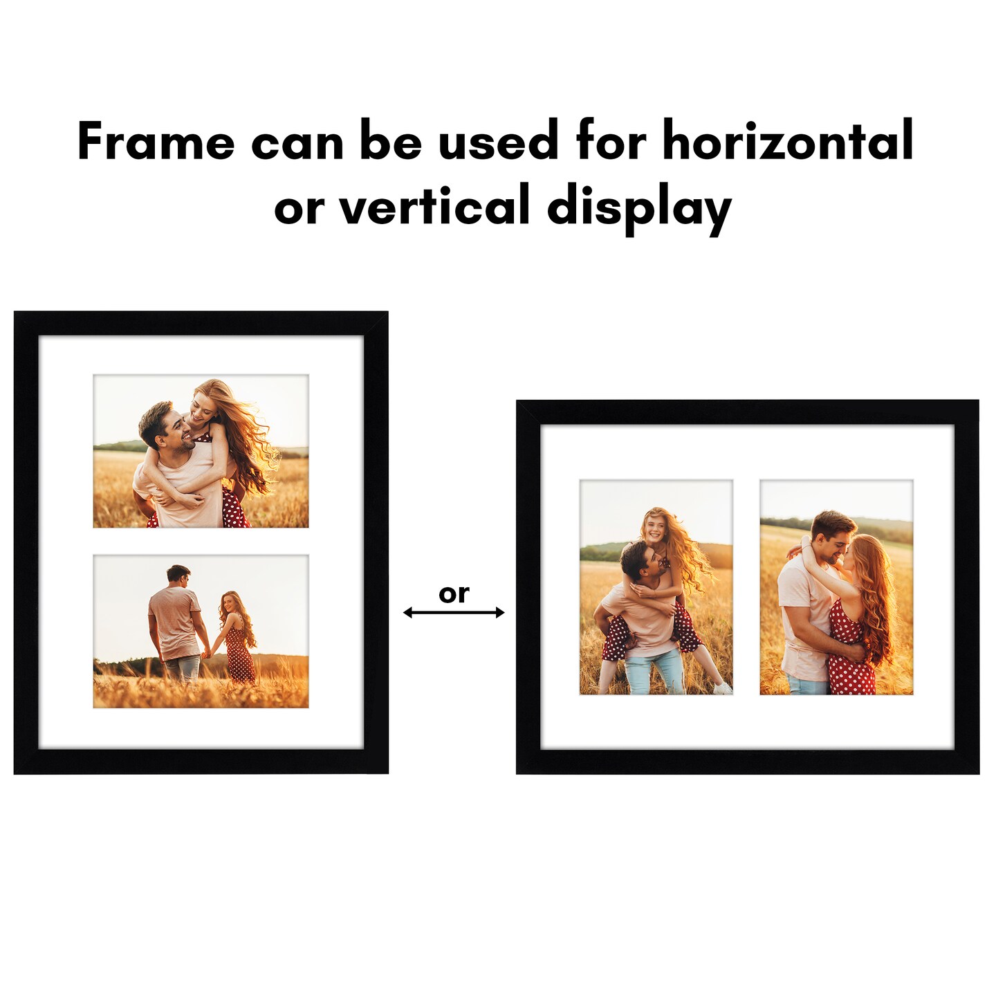 Americanflat 11x14 Collage Picture Frame - Displays Two 5x7 Photos at Once - Family Photo Collage Frame - Shatter Resistant Glass - Hanging Hardware for Horizontal or Vertical Display