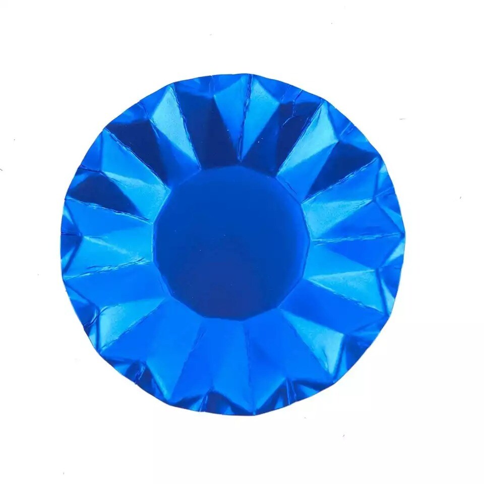 25 ROYAL BLUE 7&#x22; Metallic Round Paper Salad Dinner Plates