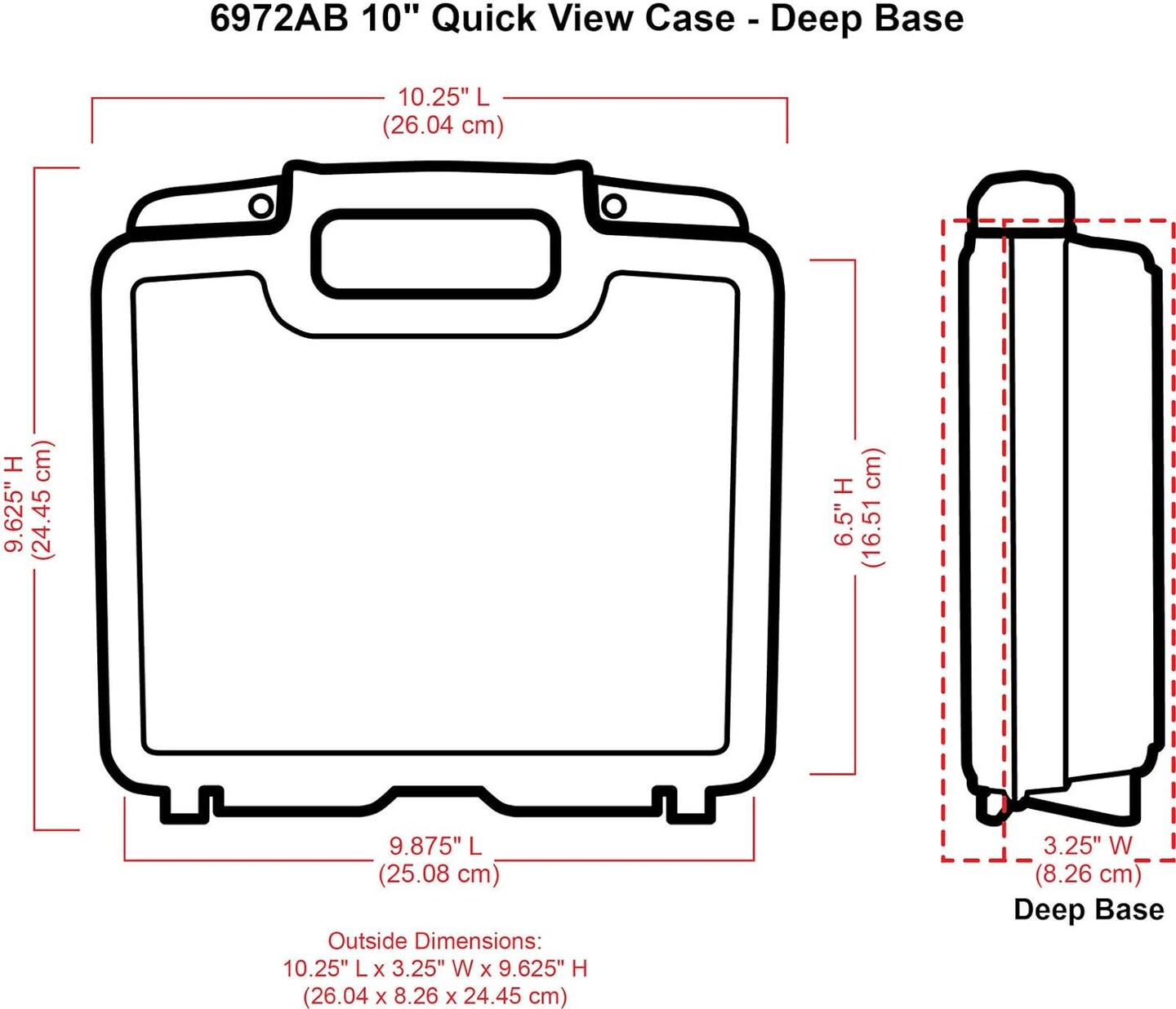 10 inch Quick View Deep Base Carrying Case, Portable Art &#x26; Craft Organizer with Handle, [1] Plastic Storage Case, Translucent