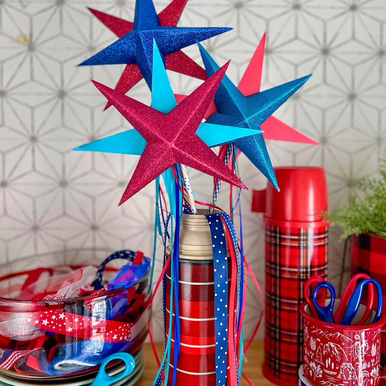 Family Craft Activity: Patriotic 3-D Paper Star Wands and Decor