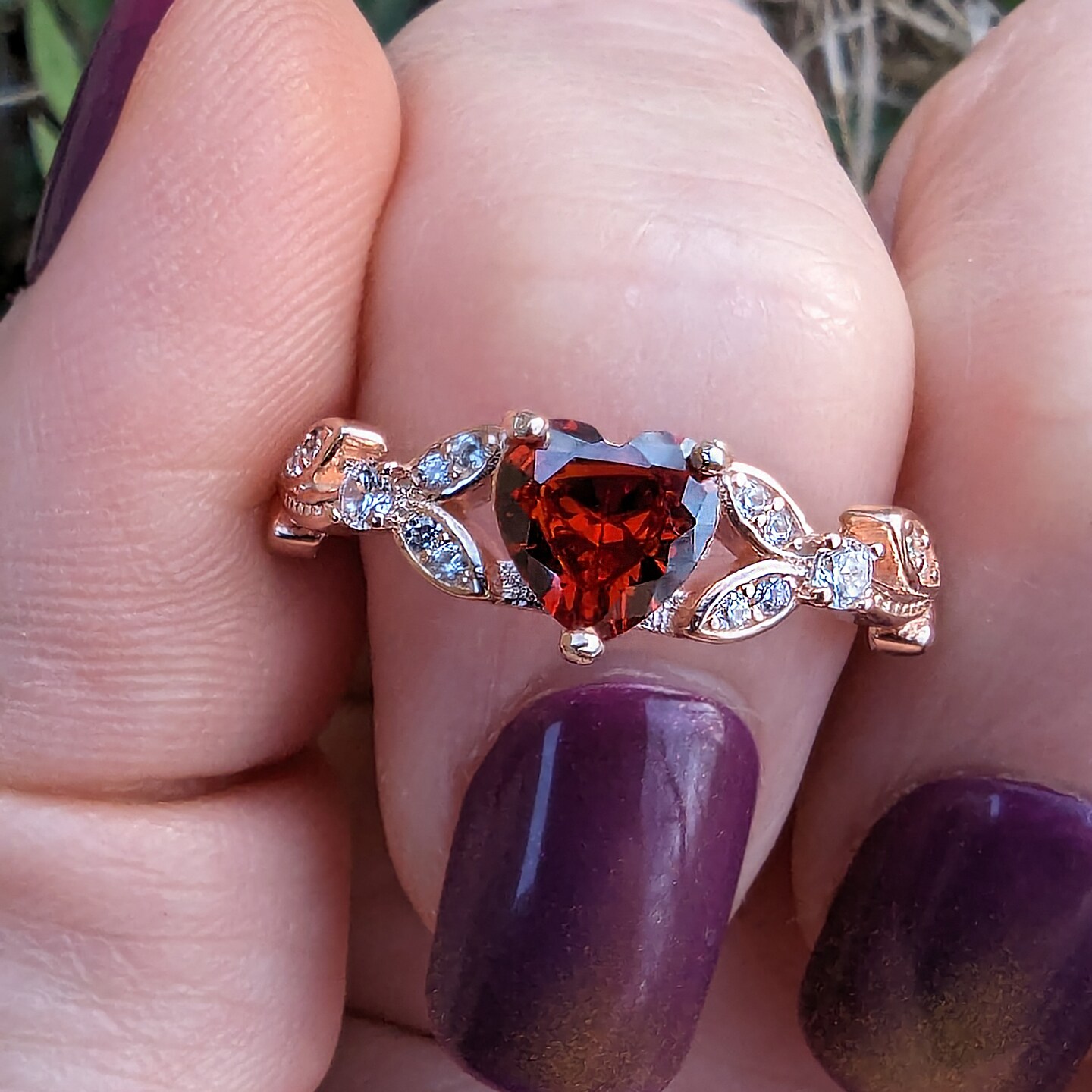 Antique Garnet Heart engagement ring, Art Deco Garnet Claddagh Wedding Ring, orders January birthstone ring, Natural Garnet CZ Promise Ring For Her