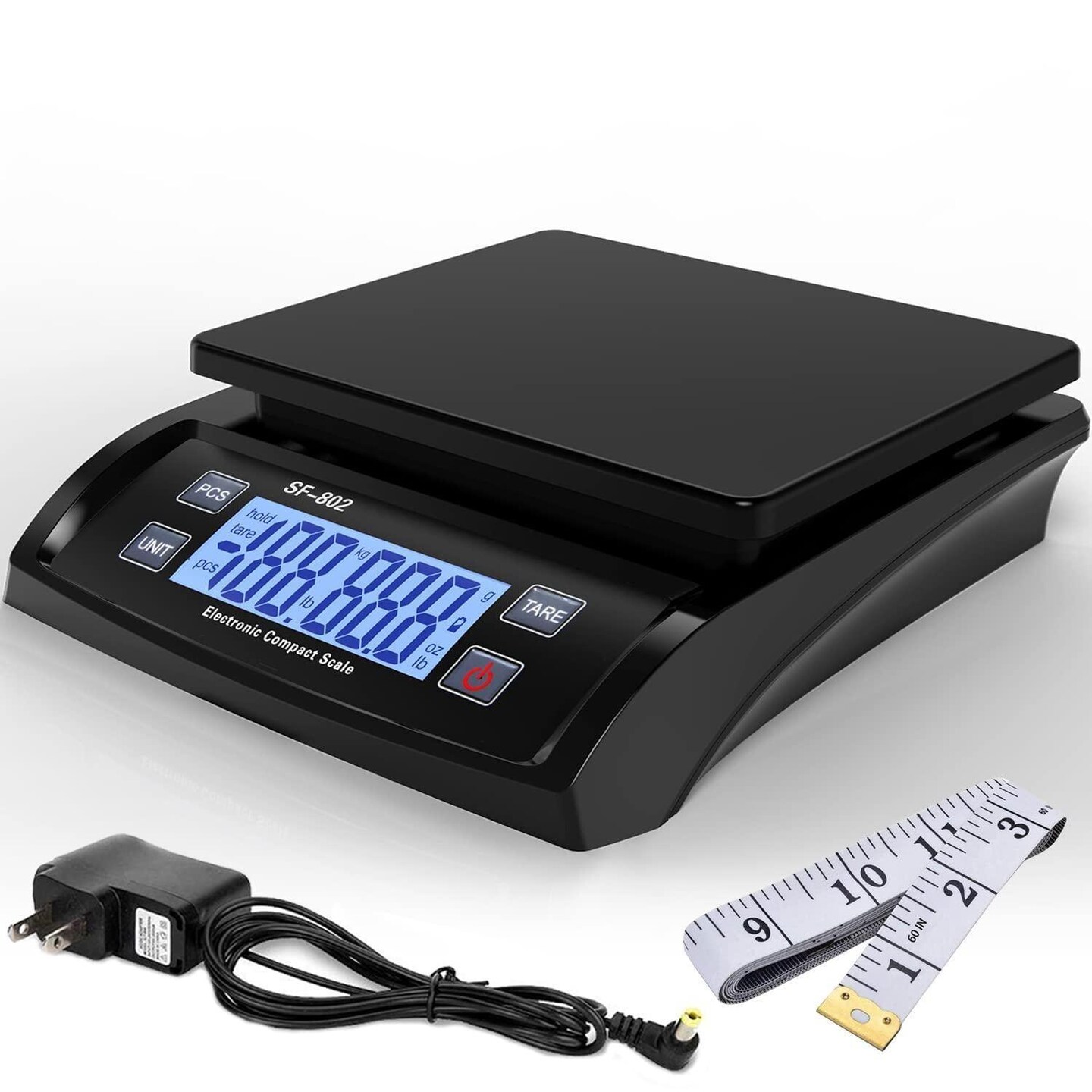 Digital Shipping Scale 66lb 0.1oz Postal Weight Scale with Hold and Tare Function Mail Postage Scale 6 Units for Packages and Mailing Office AC Adapter Included