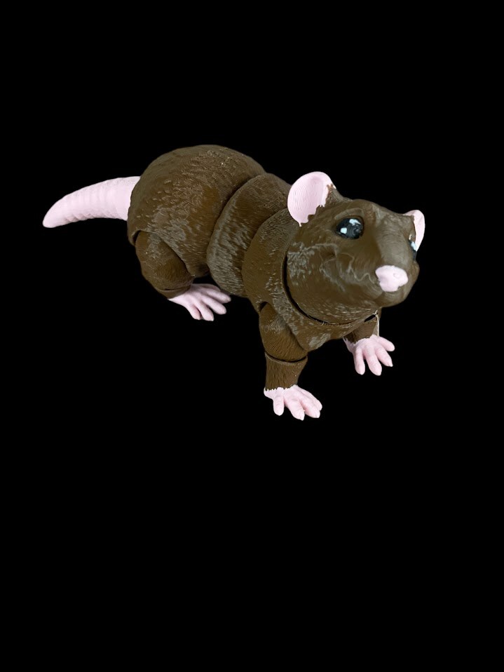 Cute Rat Rodent fidget toy posable 3D printed pet Rat articulated