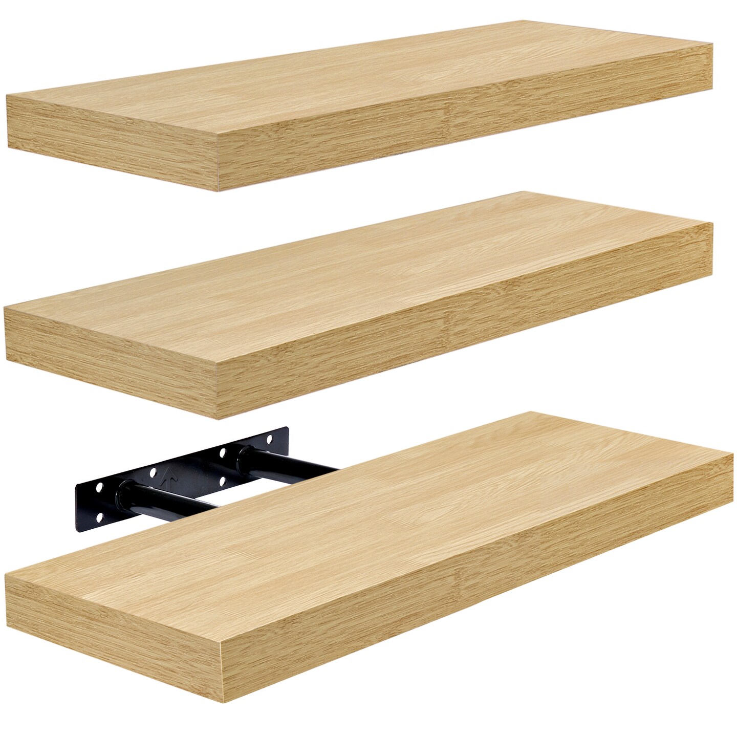 3 Pack 16 Inch Sorbus Coastal Rectangle Floating Shelves - for Home Decor to Display Trophies, Books, Frames, and more