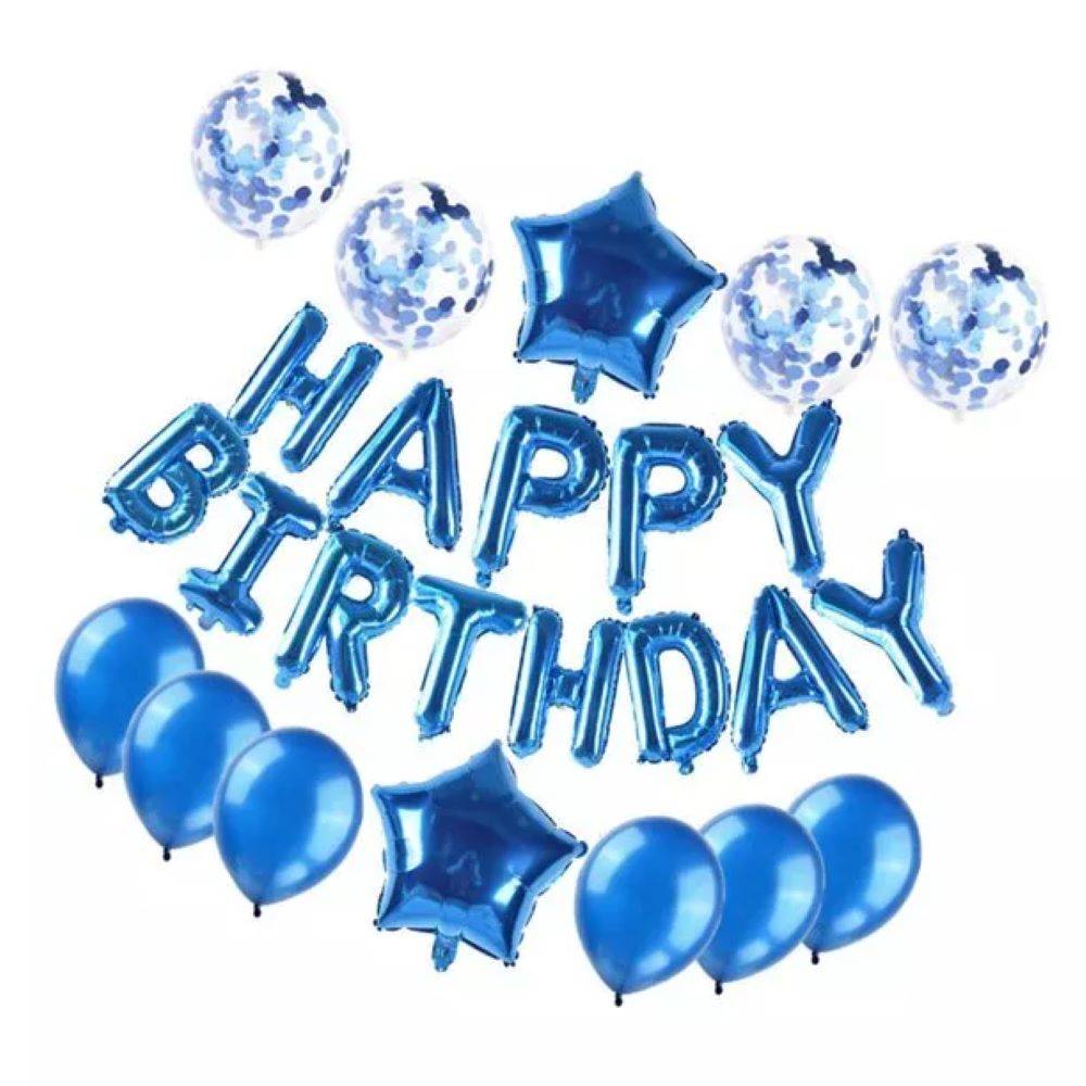 Kitcheniva Blue Birthday Party Decorations Set With Happy Birthday Balloons Banner 48 Pcs