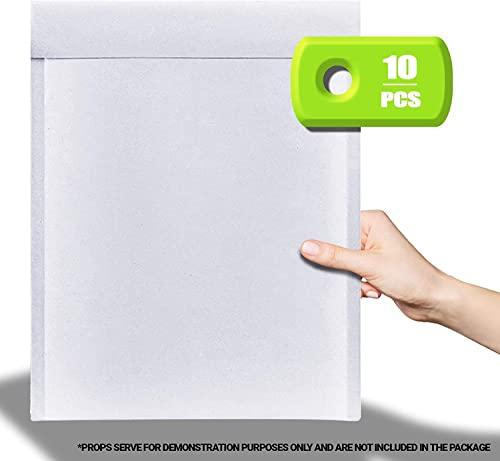 Pack of 10 White Shipping Envelopes 14.25 x 19 Bubble Mailer 14 1/4 x 19 Kraft Paper Bubble Mailers. Peel and Seal Padded Envelopes for Bulk Mailing Shipping Packing and Packaging