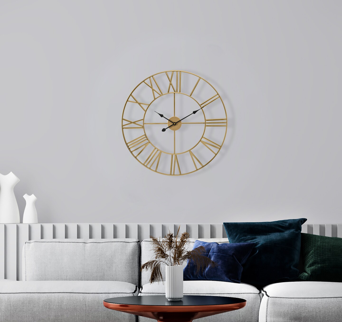 Sorbus 16" Oversized Black Metal Decorative Analog Round Wall Clock - Beautifully decorate any wall space in the household