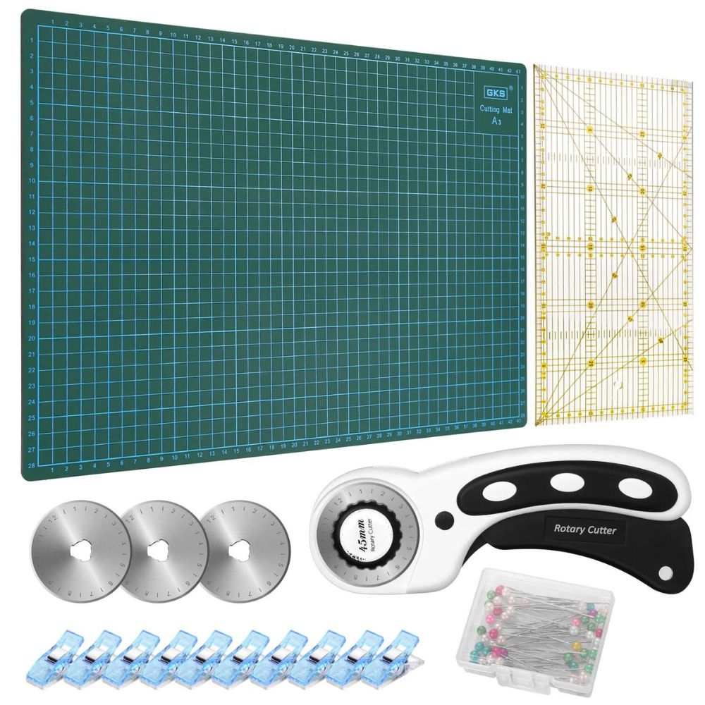 45mm Rotary Cutter + A3 Cutting Mat Sewing Fabric Tool Set