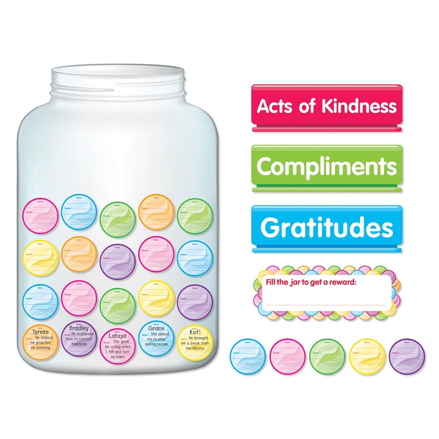 Kindness &#x26; Gratitude Jar Bulletin Board Set