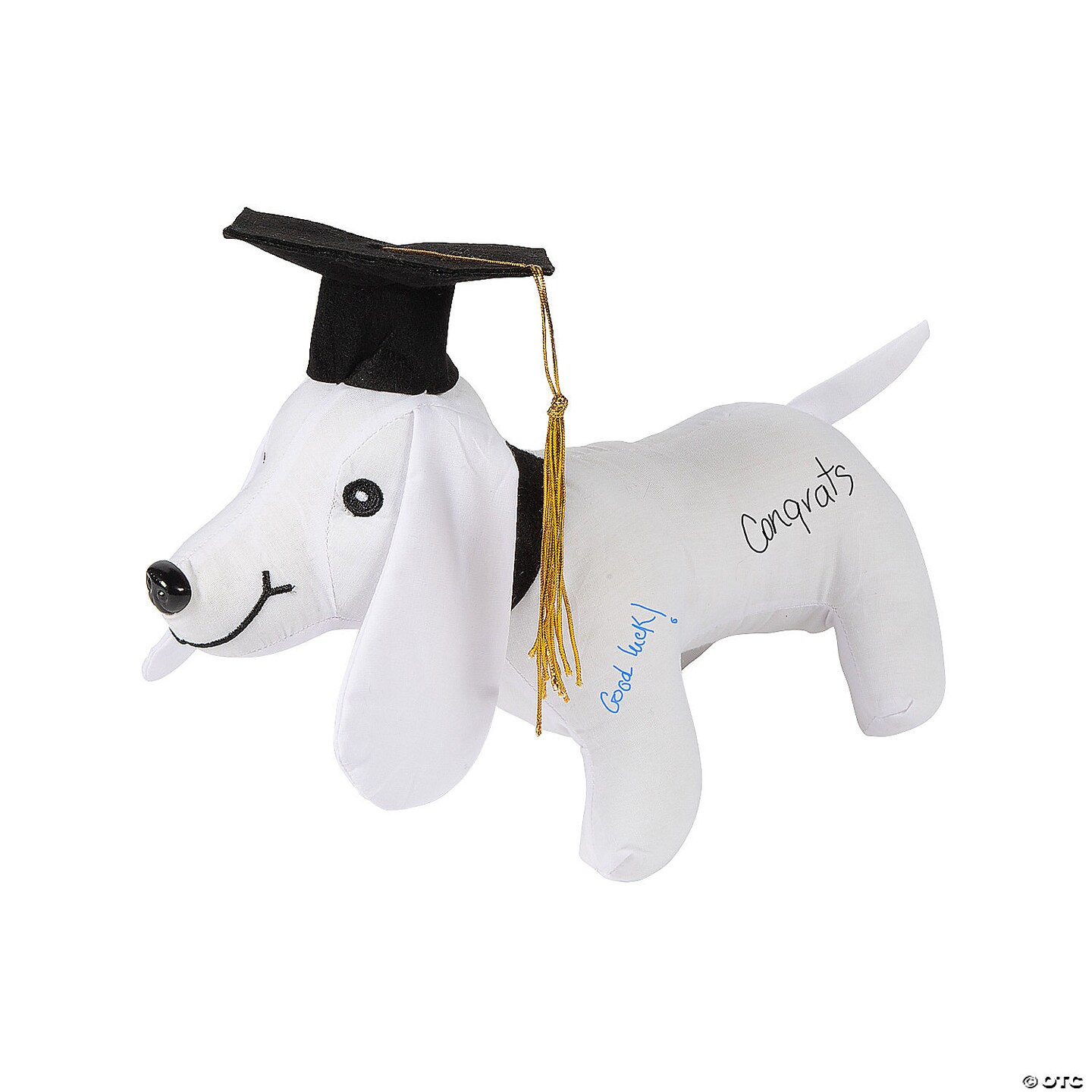 11&#x22; Graduation Autograph White Stuffed Dog with Cap