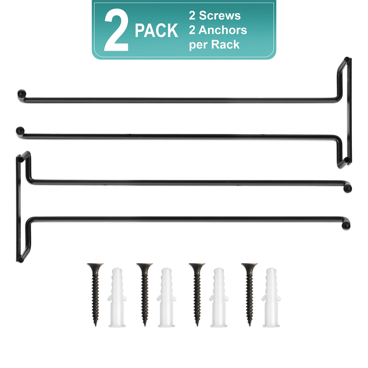 Sorbus 2 Pack Wall Mount Wine Rack + Under Cabinet Wine Glass Holder - for Wine Bottles, Champagne, and Wine Glasses
