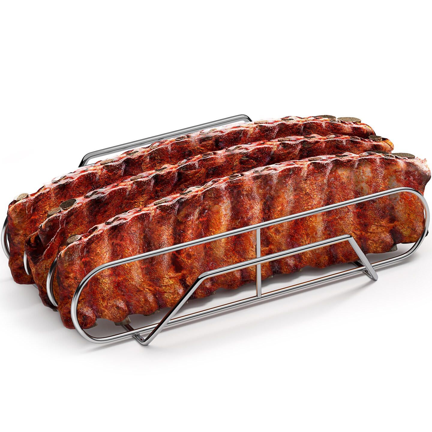 Sorbus Non-Stick Rib Rack XL - Porcelain Coated Steel Roasting Stand - Holds 3 Full Rib Racks for Grilling &#x26; Barbecuing