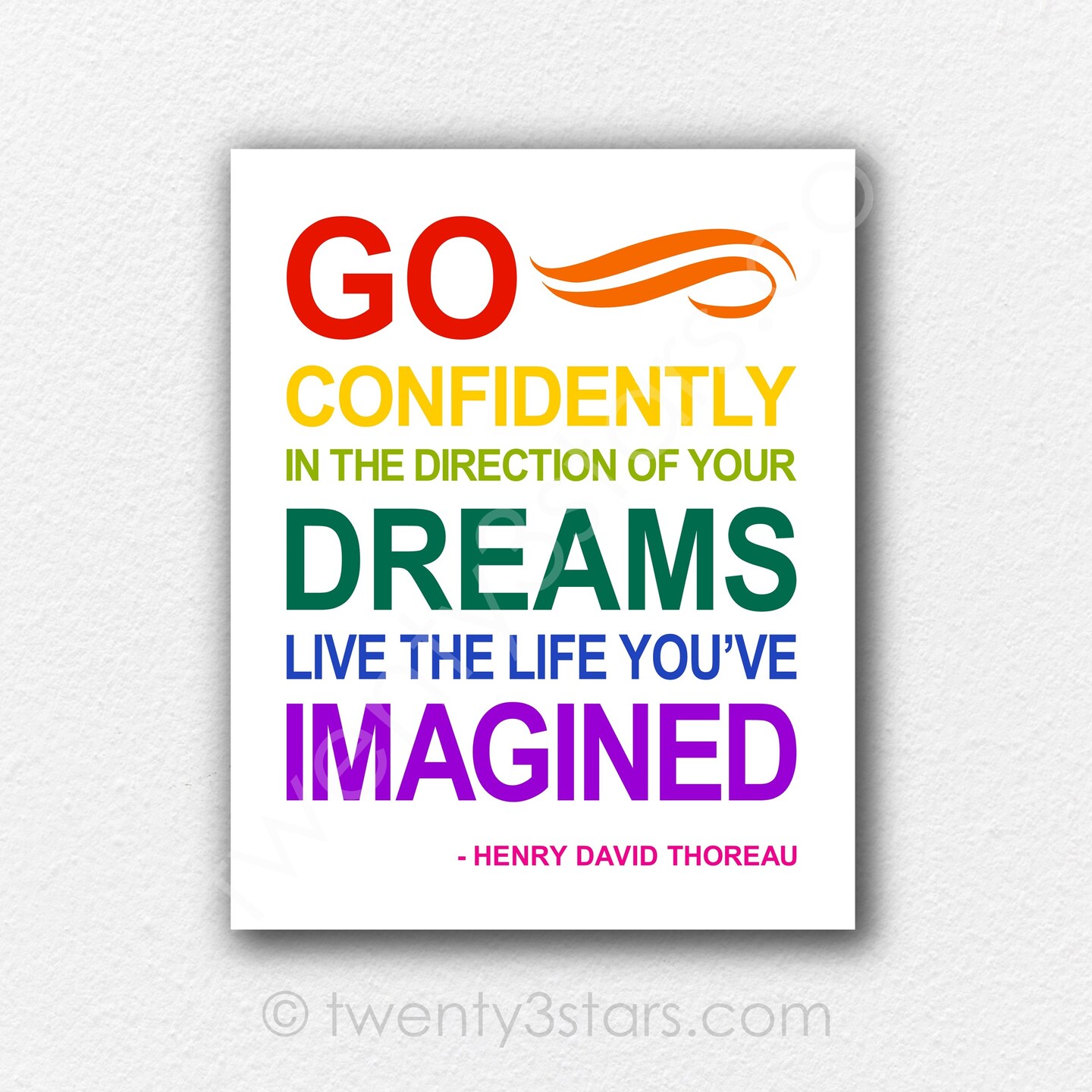 Go Confidently Dreams Henry David Thoreau Quote, Live the Life You've  Imagined, Pride Month Gift | MakerPlace by Michaels, image size:1080x1080