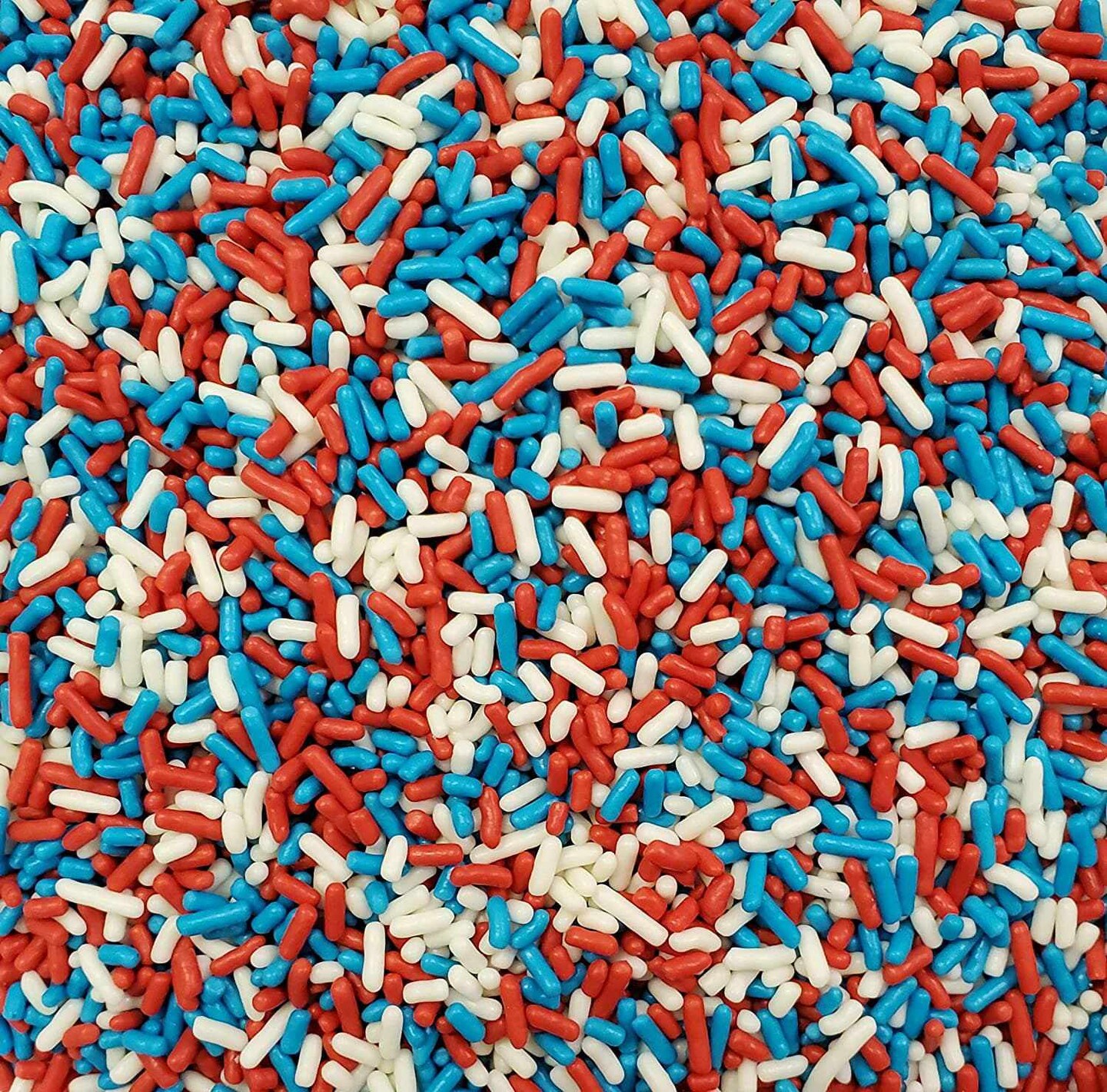 Krazy Sprinkles - 4th of July Jimmies Mix (1/2 Cup, 1x Jar) for Cakes, Ice Cream &#x26; Cookies