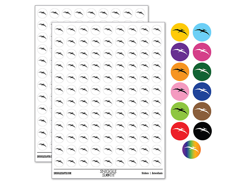 Pterodactyl Dinosaur Solid 200+ 0.50&#x22; Round Stickers