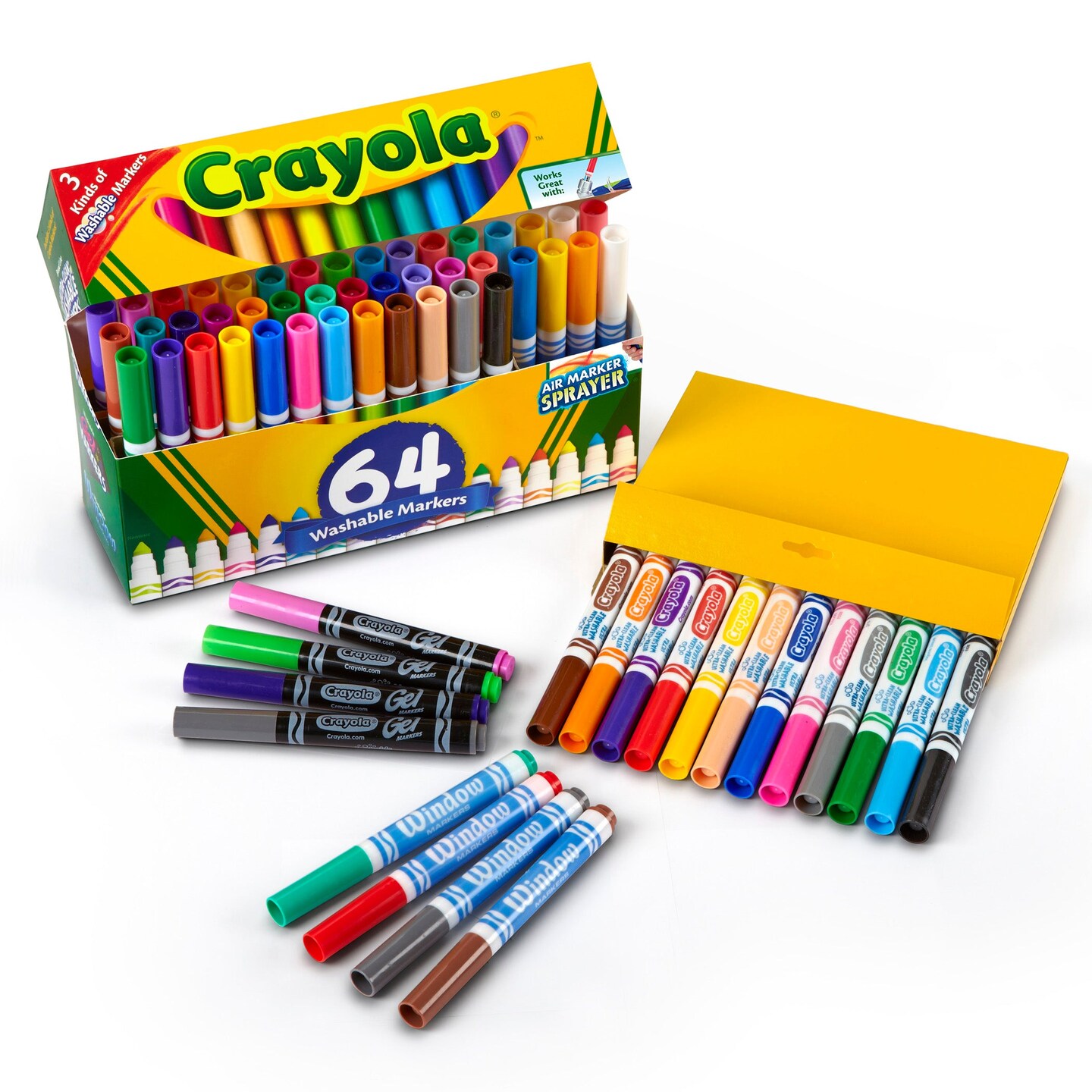 Washable Markers, Broad Line, Assorted Colors, Pack of 64