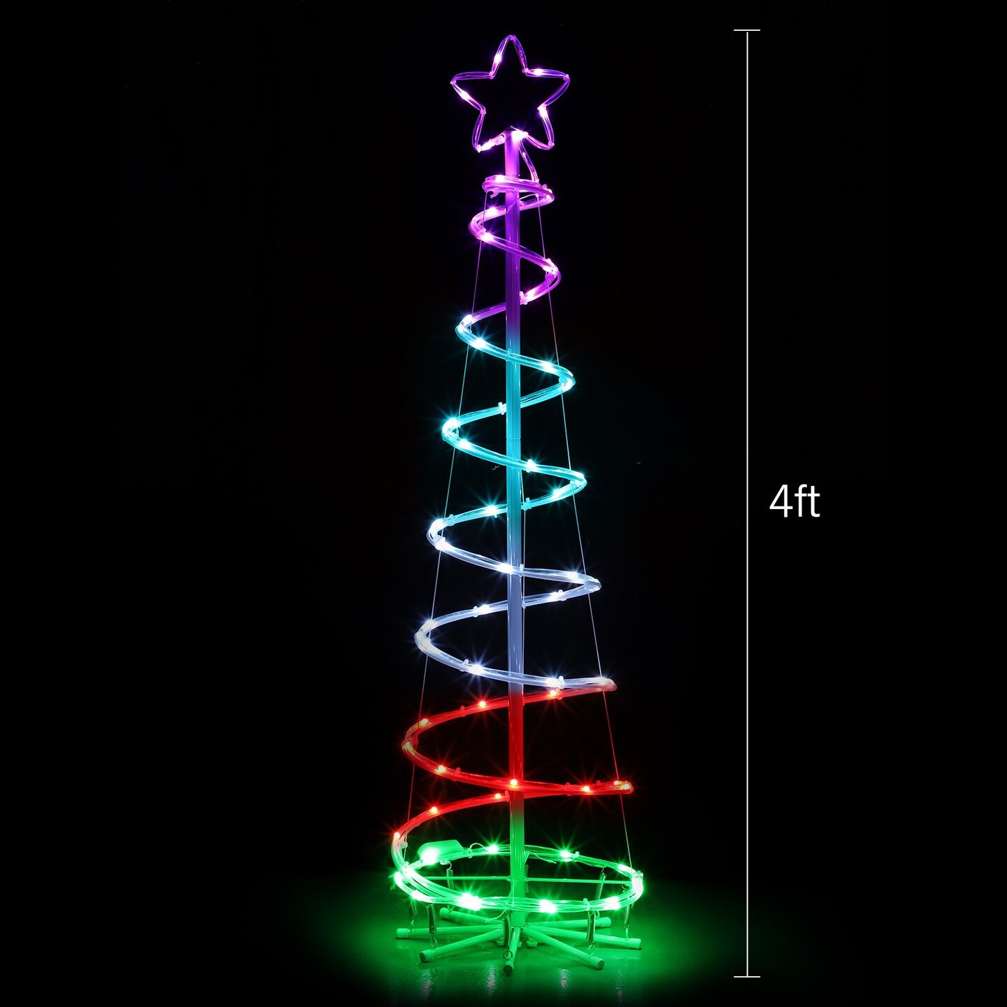 16 Modes Spiral Lighted Christmas Tree Outdoor Yard Decorations 3.9FT