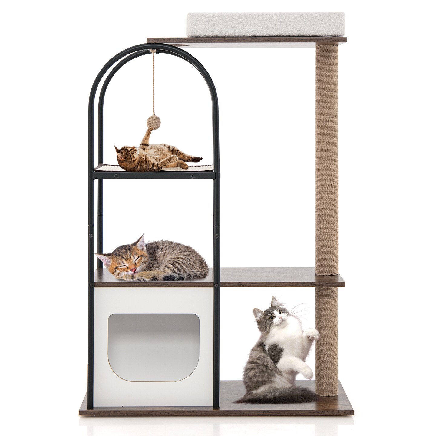 Tall Cat Tree Tower Top Perch Cat Bed With Metal Frame