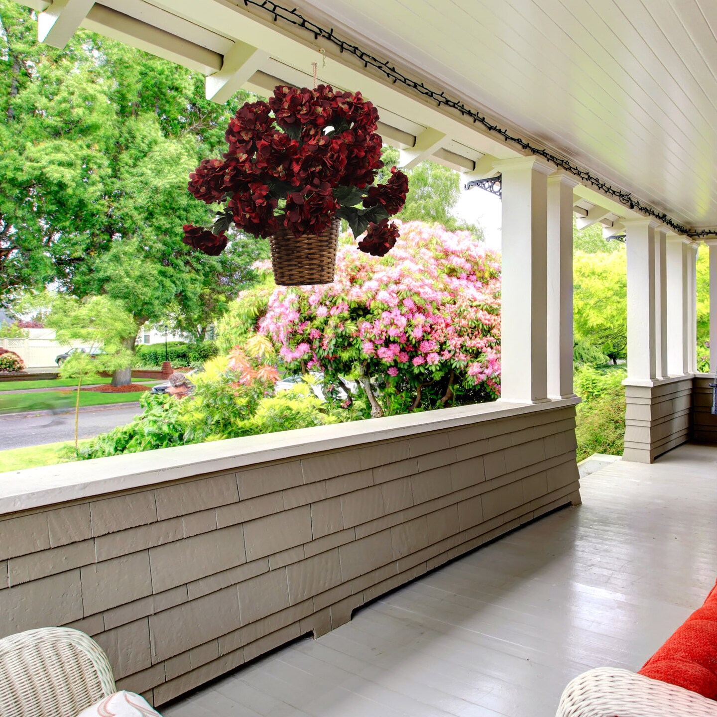 20&#x22; Hydrangea Bush - 7 Silk Flowers with Lifelike Leaves, Artificial Greenery, Perfect for Home, Office &#x26; Wedding D&#xE9;cor - Spring &#x26; Year-Round Accent, Floral Home by Artificial Flowers