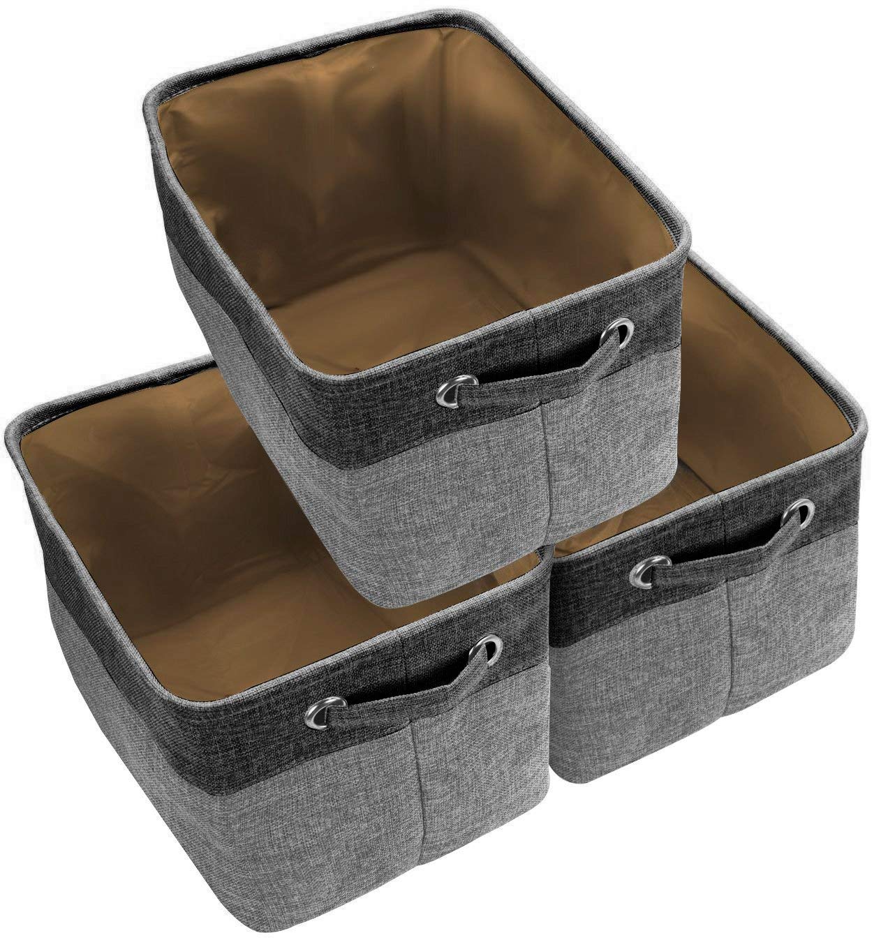 Sorbus 3 Pack Fabric Cubby Organizer - Large Sturdy Foldable Storage Bins with Handles - Lightweight and durable