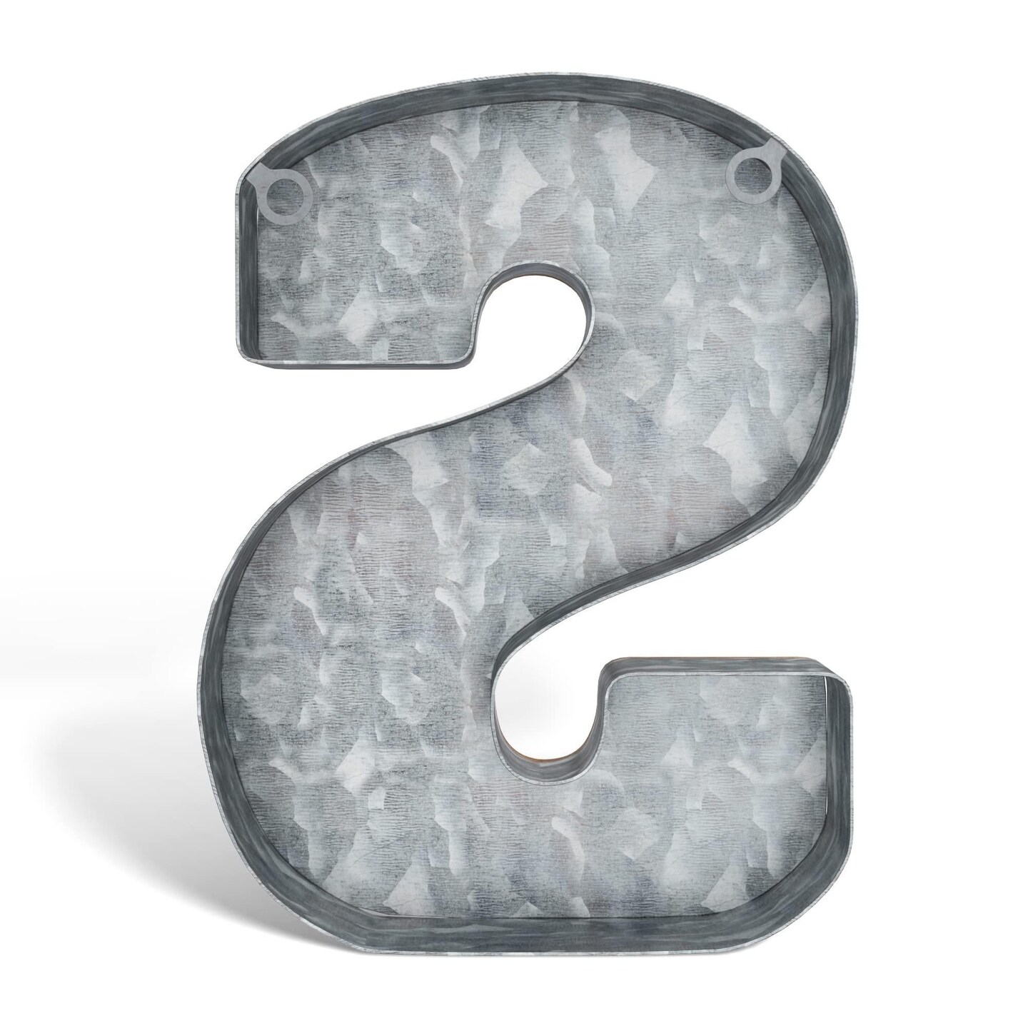 Galvanized Metal 3D Letter for Wall Decor for Hanging or Freestanding Unique Blend of Rustic Vintage Western and Industrial Styles Letter S