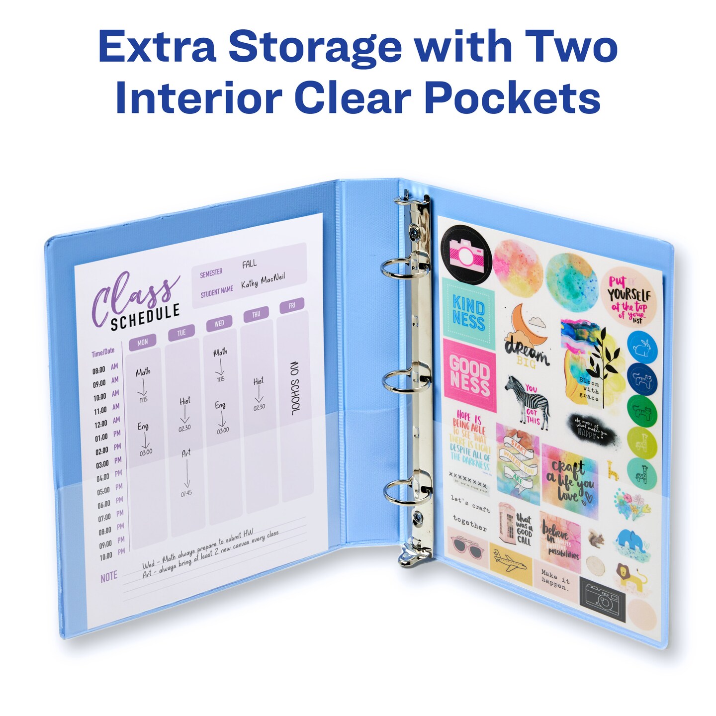 Avery Mini Binder, 5.5" x 8.5", 1 Inch Round Rings, Black and White Marble, 1 Mini 3 Ring Binder (18711)