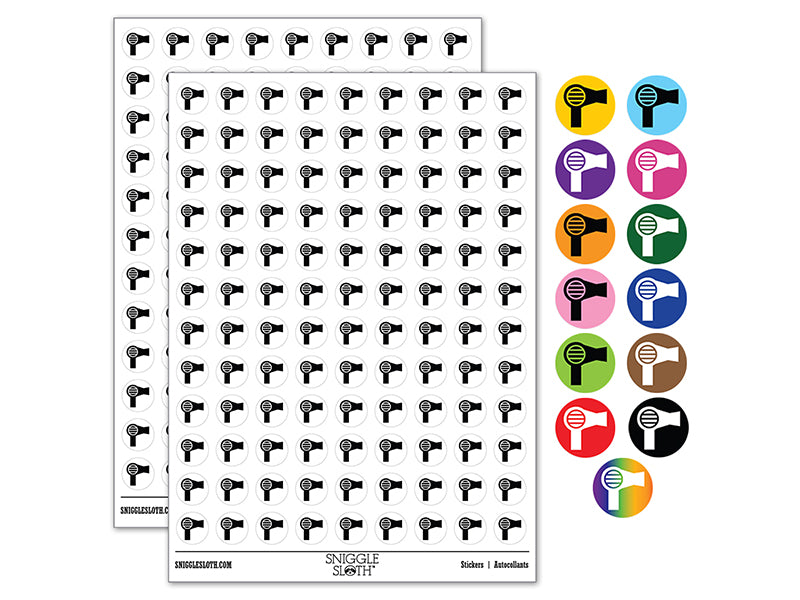 Hair Dryer Solid 200+ 0.50&#x22; Round Stickers