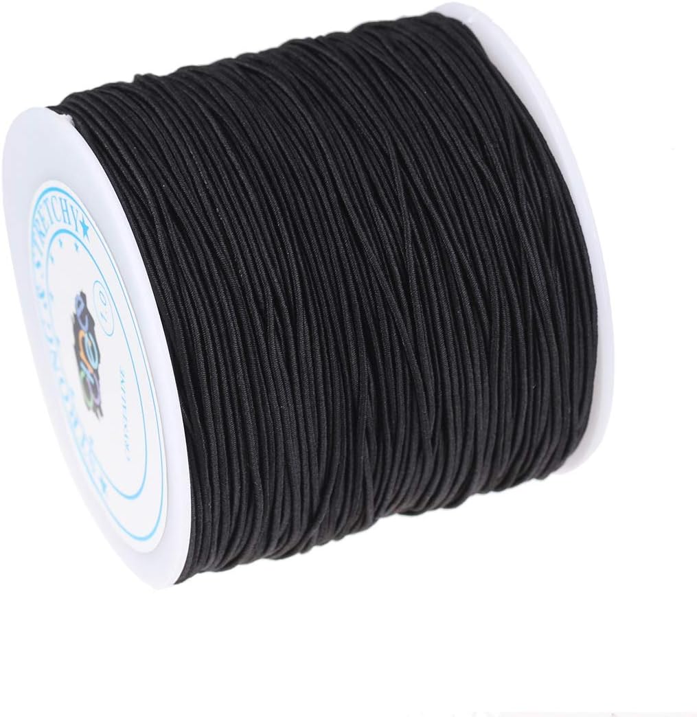 1mm Black Elastic Cord Beading Thread Stretch String for Bracelet Making