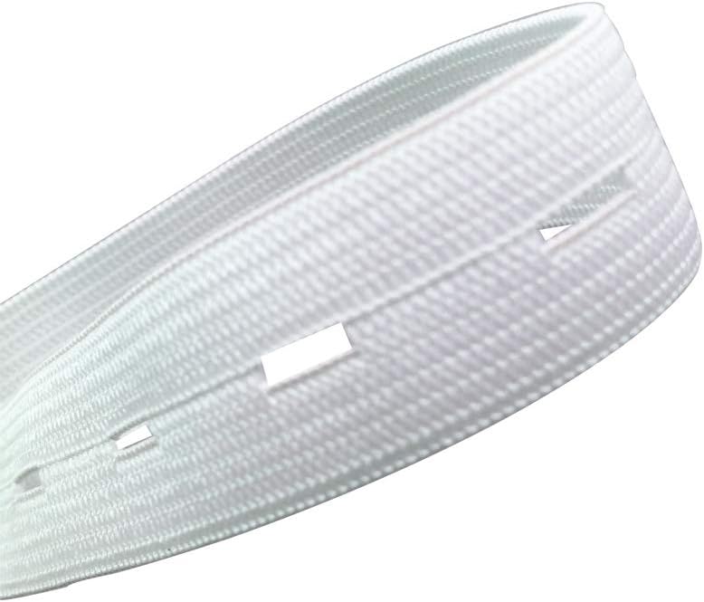 2 Packs Elastic Bands Spool Sewing Bands Elastic Band for Sewing Elastic Elastic Waist Band, Elastic Cord with Buttonhole (White and Black)