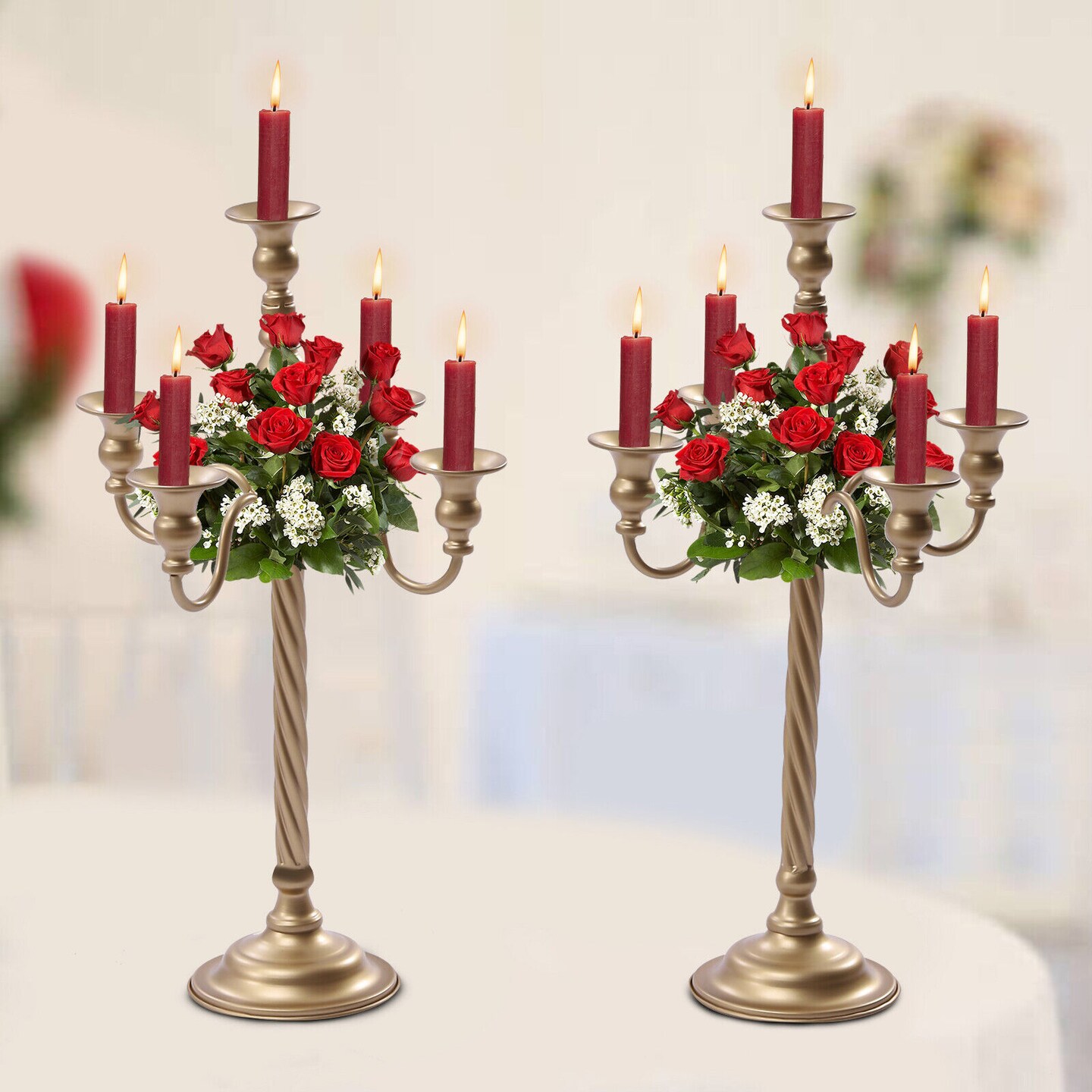Kitcheniva 2 Pcs Gold Candelabra Candle Holder Centerpieces Michaels