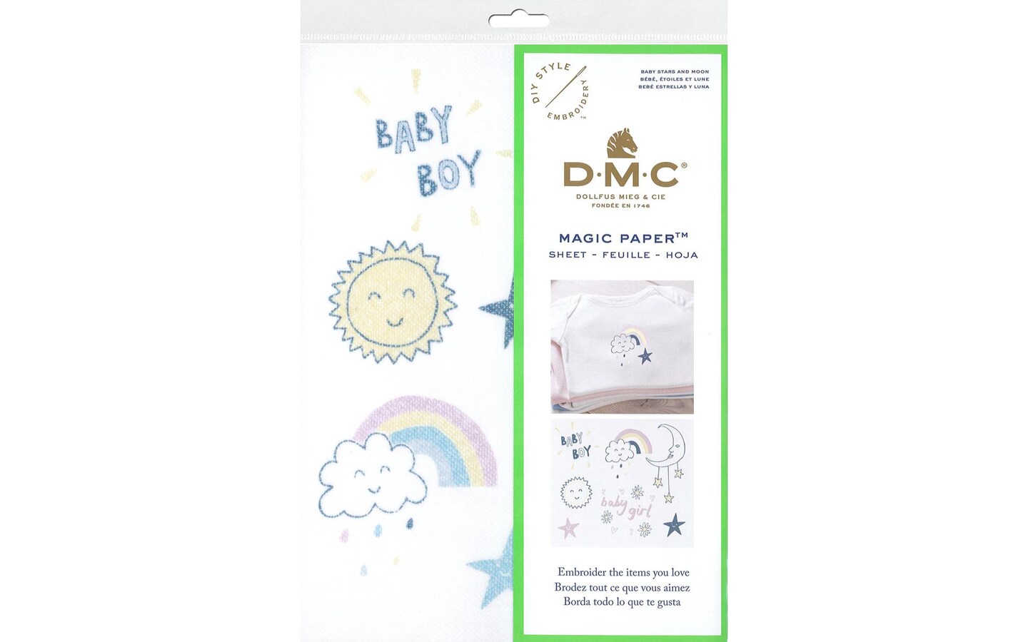 DMC Magic Paper Embroidery Baby Stars &#x26; Moon 1pc