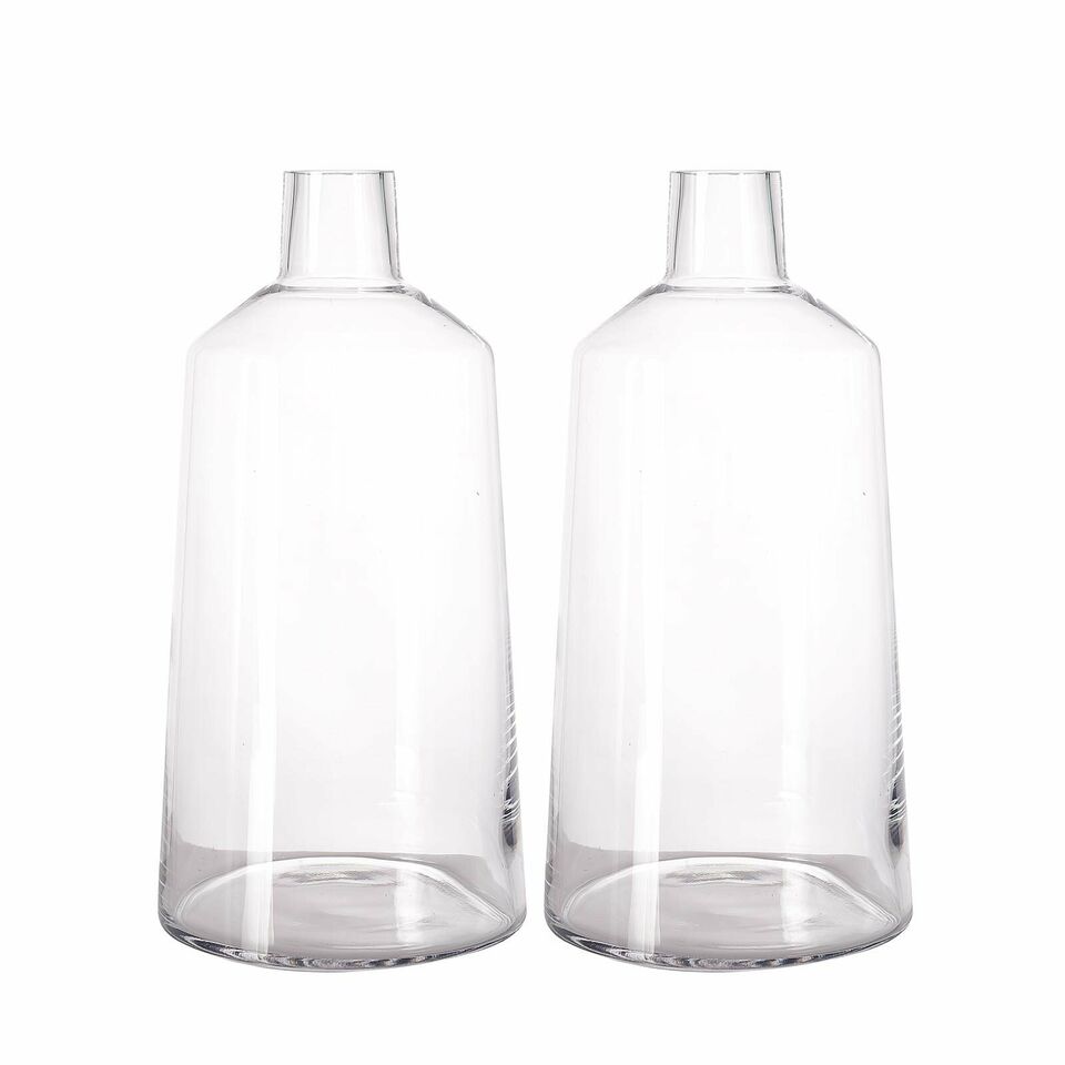 Clear 12&#x22; Glass Vases Tapered Neck Wedding Party Centerpieces