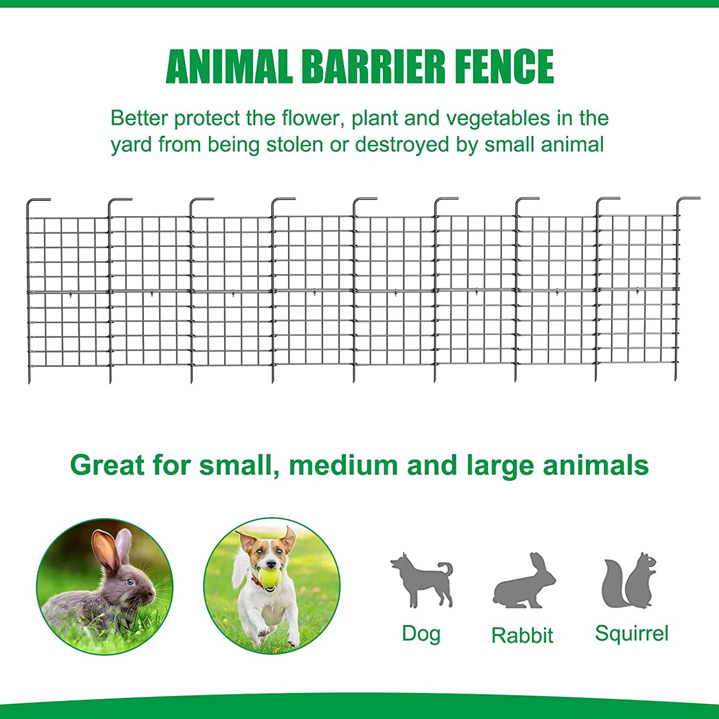 16 Panels Barrier Metal Garden Border Folding Fence Pet Dog Kennel Outdoor Cage