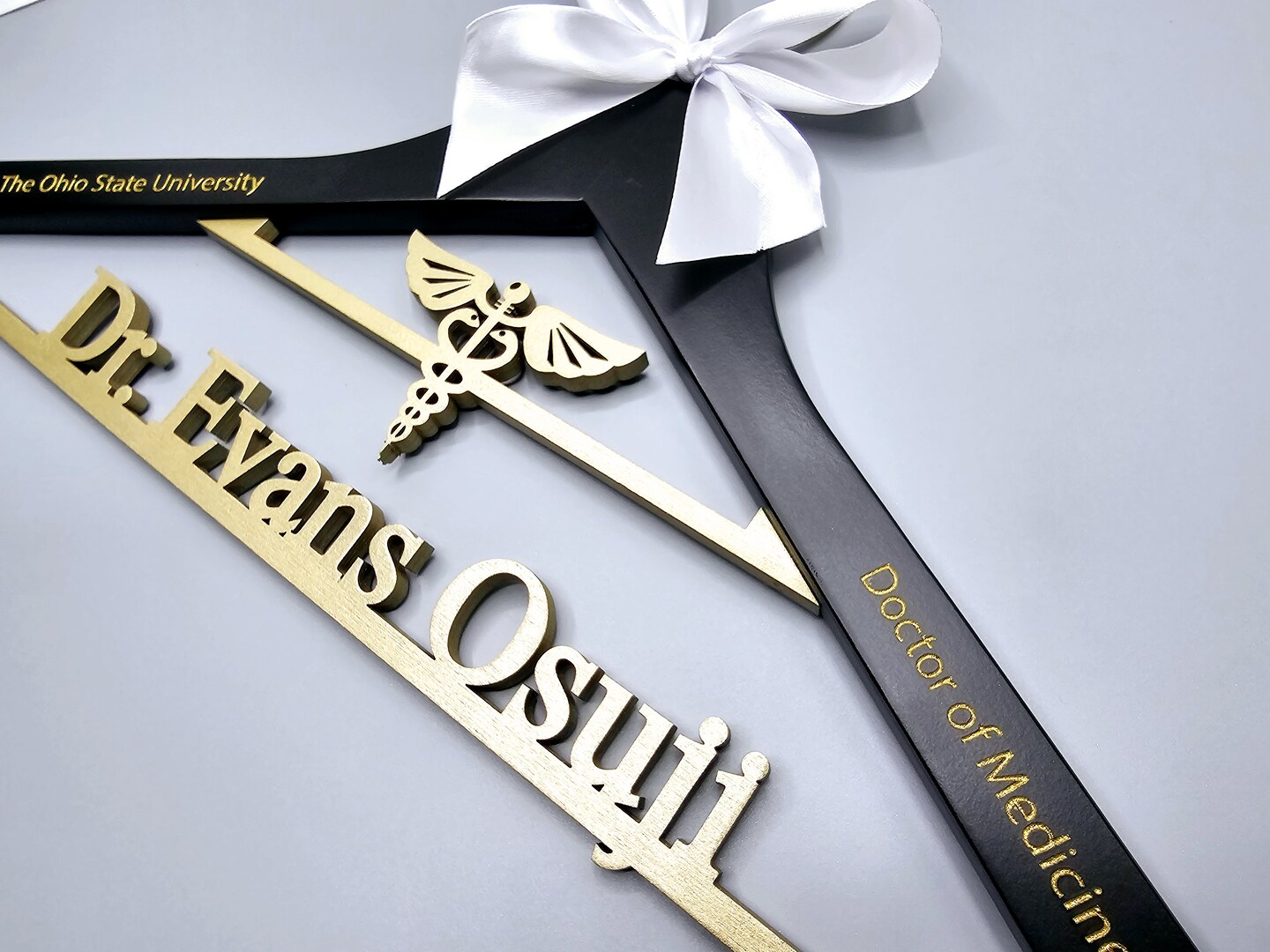 Laser Cut. 2 Line Medical School Graduation Gifts, First White Coat Hanger , Doctor Hanger, Personalized Doctor Hanger product 3