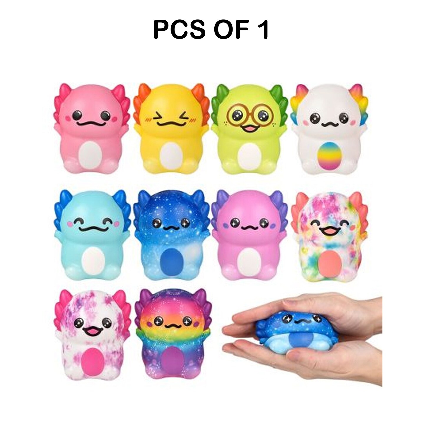 Squish Axolotl Soft Foam Toy Assorted Designs for Kids Party Favors