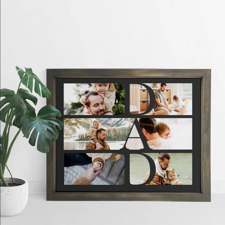 Dad Six Photo Father's Day Collage — Your Custom Photos Printed on Canvas, Gifts For Dad, Father's Day Gift, Birthday Gift, Family Memory