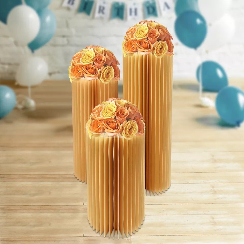 Foldable Paper Columns Display