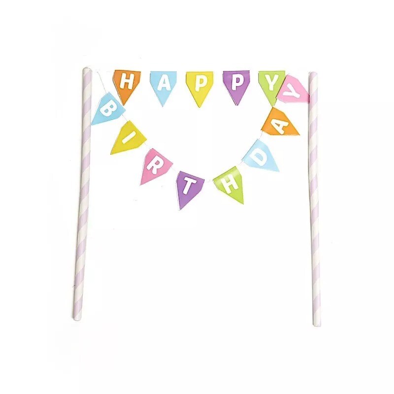 Lavender Happy Birthday Cake Topper Banner Set